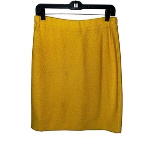 St.John Collection by Marie Gray Yellow Mini Knit Pencil Skirt Size 6